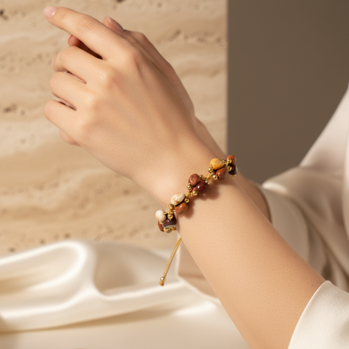 Jasper Üçlü Makrome Özel Tasarım Bileklik