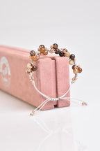 Brown Eye Agate Triple Macrame Special Design Bracelet 6 mm