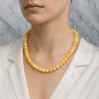 Kalsit Doğal Taş Dizi Kolye 8 mm