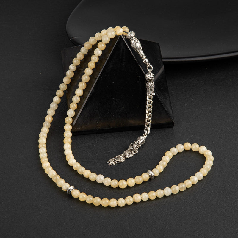 Kalsit Doğal Taş Tesbih 99luk – 6mm - Görsel 1 - Safnaturel