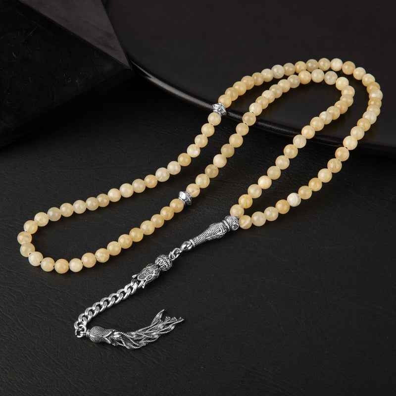 Kalsit Doğal Taş Tesbih 99luk – 6mm - Görsel 3 - Safnaturel