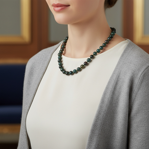 Kan Taşı 6 mm Düğümlü Doğal Taş Kolye