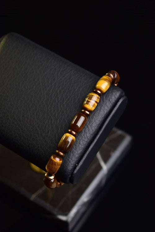 Tiger Eye - Hematite Natural Stone Men's Bracelet