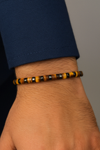 Tiger Eye - Hematite Natural Stone Men's Bracelet