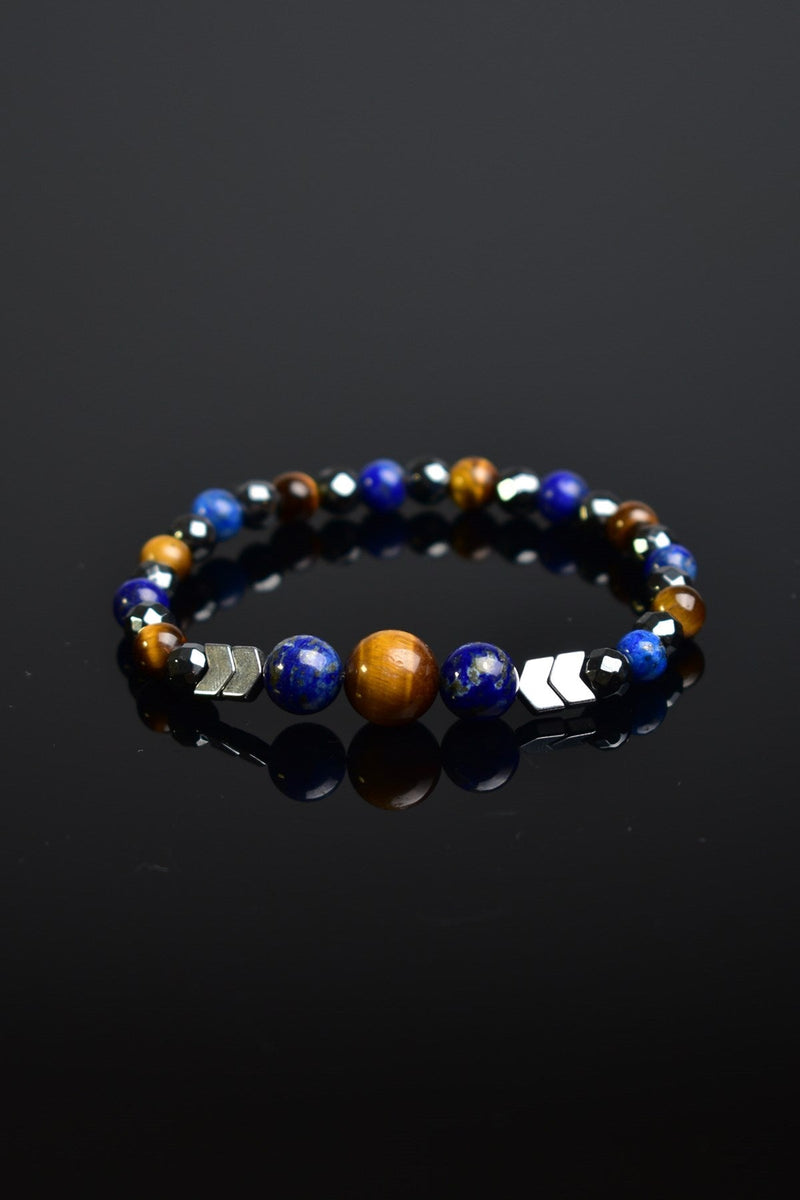 Kaplan Gözü - Hematit - Lapis Doğal Taş Unisex Bileklik - Görsel 5 - Safnaturel