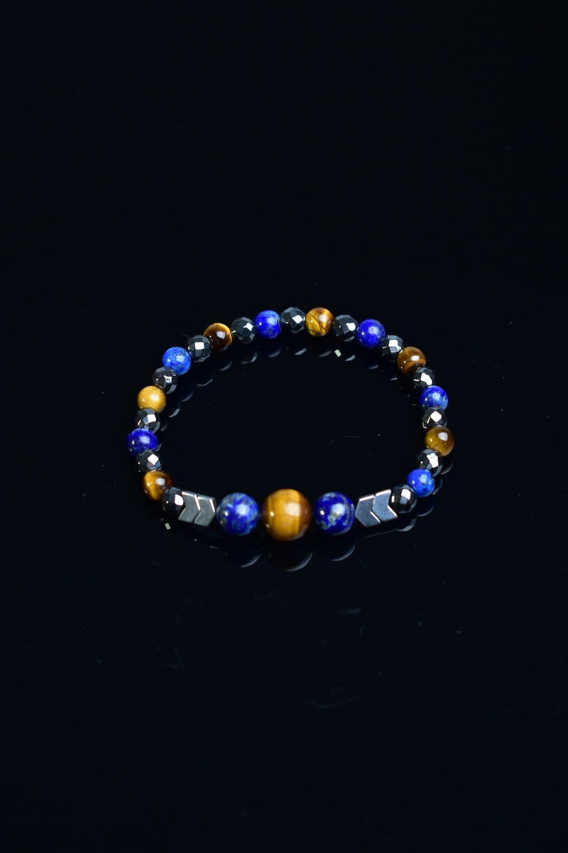 Kaplan Gözü - Hematit - Lapis Doğal Taş Unisex Bileklik - Görsel 3 - Safnaturel