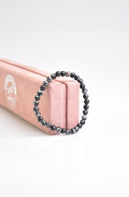 Snowy Obsidian Natural Stone Bracelet 6 mm