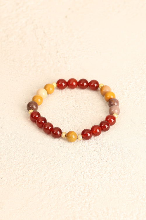 Koç Burcu - Akik - Jasper Doğal Taş Gümüş Aparatlı Bileklik