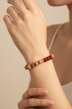 Koç Burcu - Akik - Jasper Doğal Taş Gümüş Aparatlı Bileklik