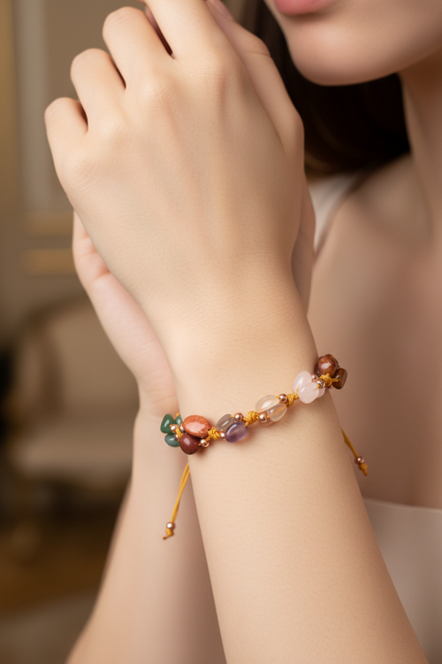 Koç Burcu Makrome Tasarım Doğal Taş Bileklik