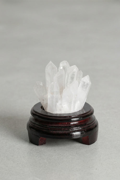 Kristal Kuvars Ahşap Standlı Doğal Taş