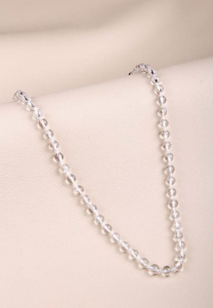 Kristal Kuvars Doğal Taş Düğümlü Kolye 6 mm Küre Kesim - Görsel 2 - Safnaturel