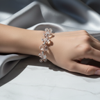 Kristal Kuvars Doğal Taş Üçlü Makrome Bileklik