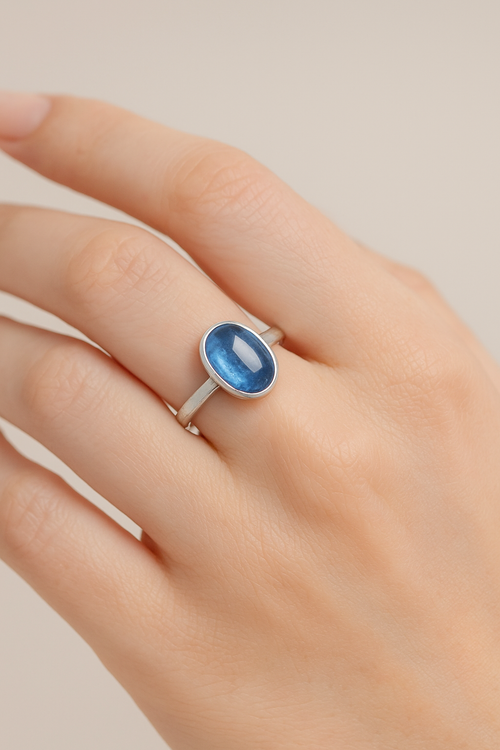 Kyanite Natural Stone 925 Sterling Silver Ring