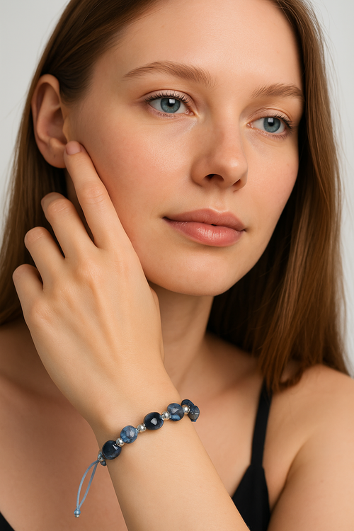 Kyanite Natural Stone Macrame Bracelet