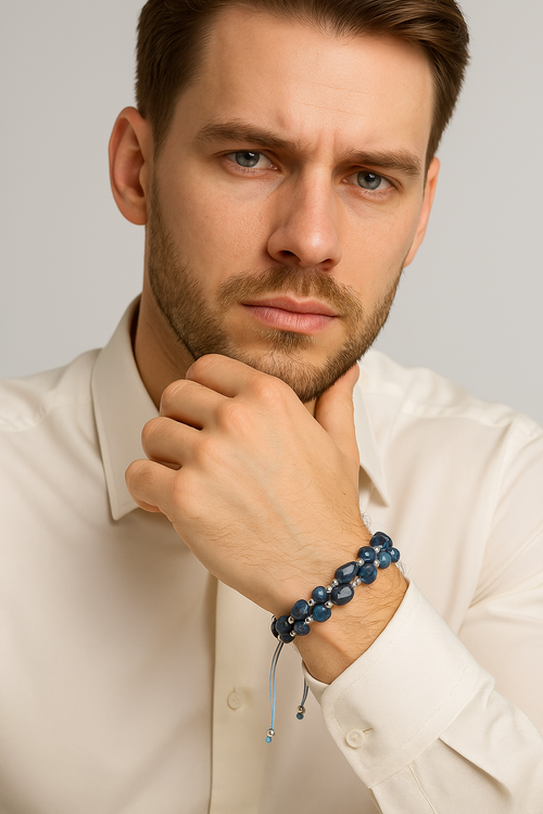 Kyanite Natural Stone Macrame Bracelet