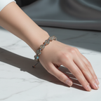 Labradorit Doğal Taş Üçlü Makrome Bileklik