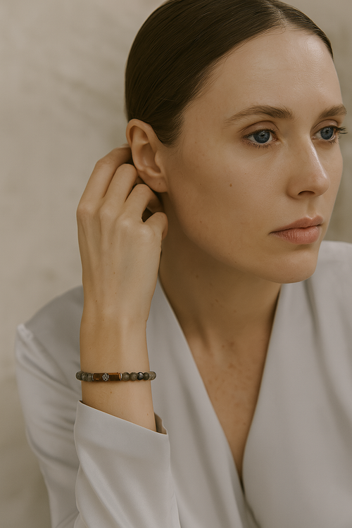 Labradorit - Kaplan Gözü Doğal Taş Unisex Bileklik