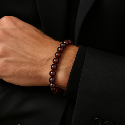 Lal Garnet  Doğal Taş A+ Kalite Bileklik 8mm