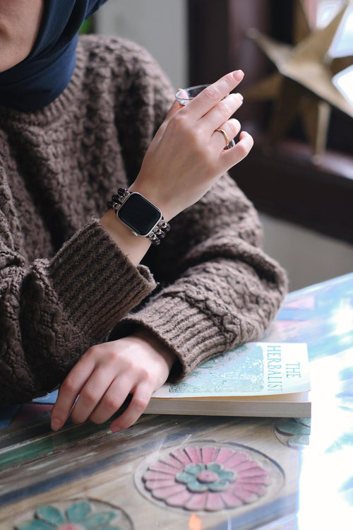 Lal Garnet Doğal Taş Apple Watch Saat Bandı 42 - 49mm