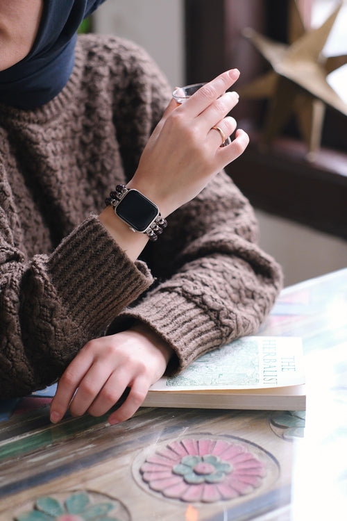 Lal Garnet Doğal Taş Apple Watch Saat Bandı 42 - 49mm