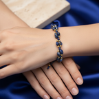 Lapis Doğal Taş Üçlü Makrome Özel Tasarım Bileklik