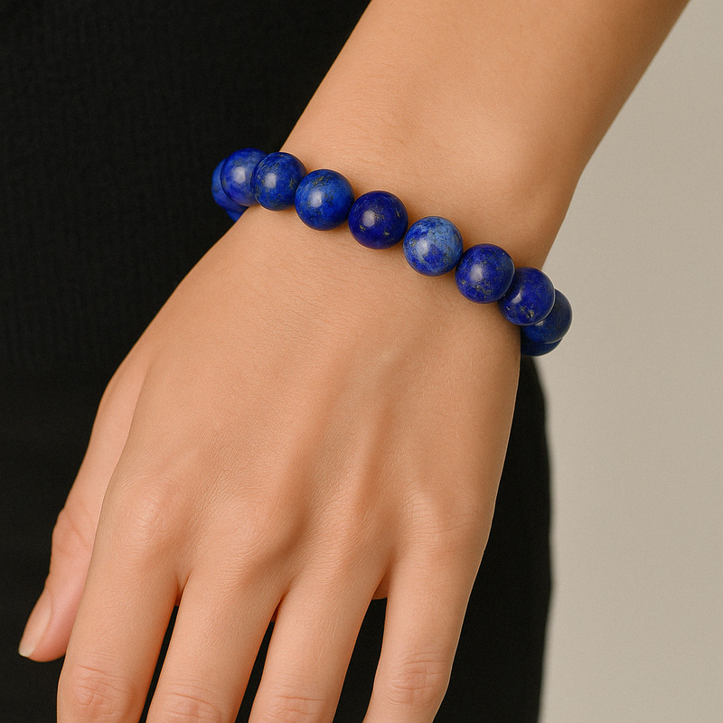 Lapis Lazuli Doğal Taş Bileklik 10 mm - Görsel 1 - Safnaturel
