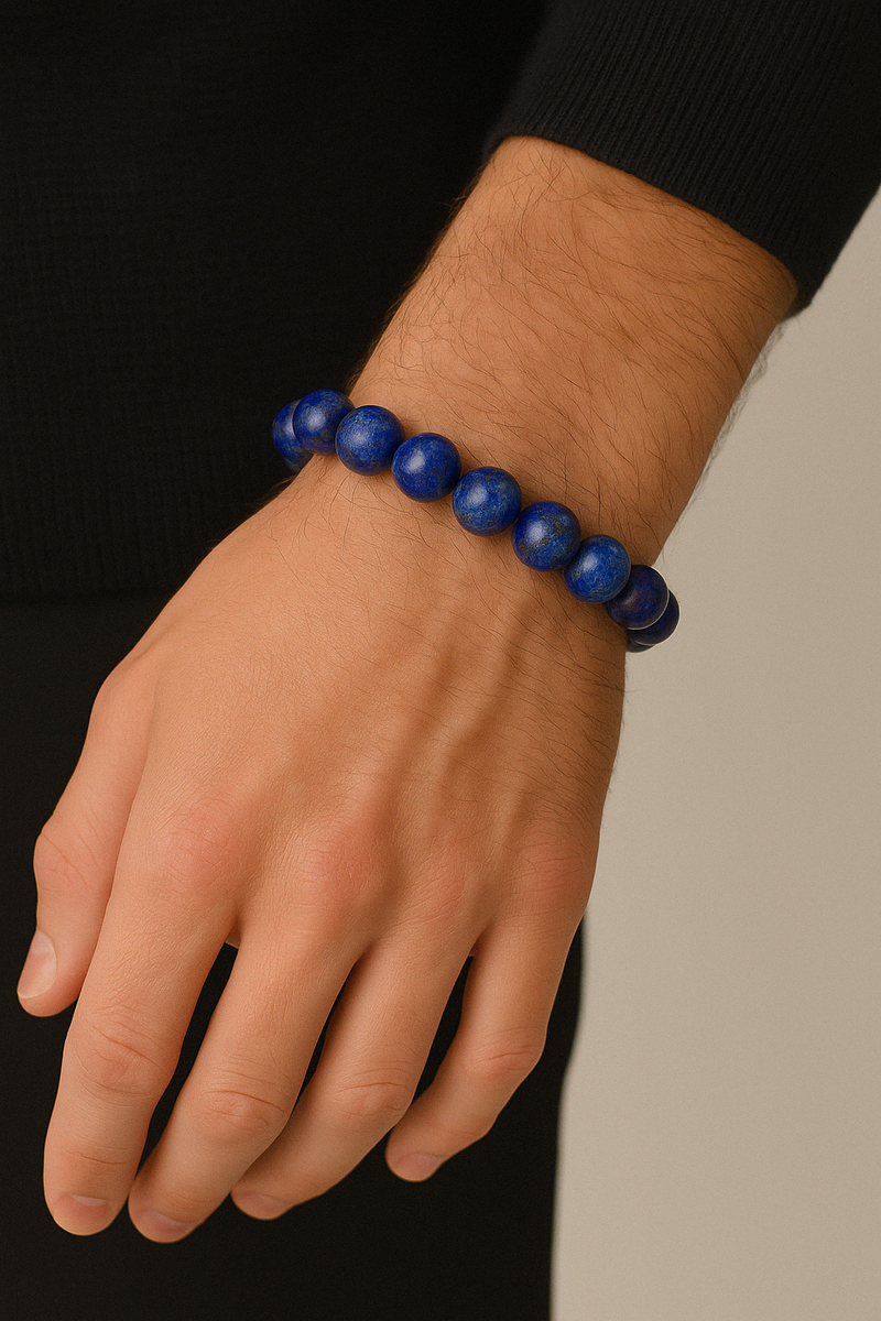 Lapis Lazuli Doğal Taş Bileklik 10 mm - Görsel 2 - Safnaturel