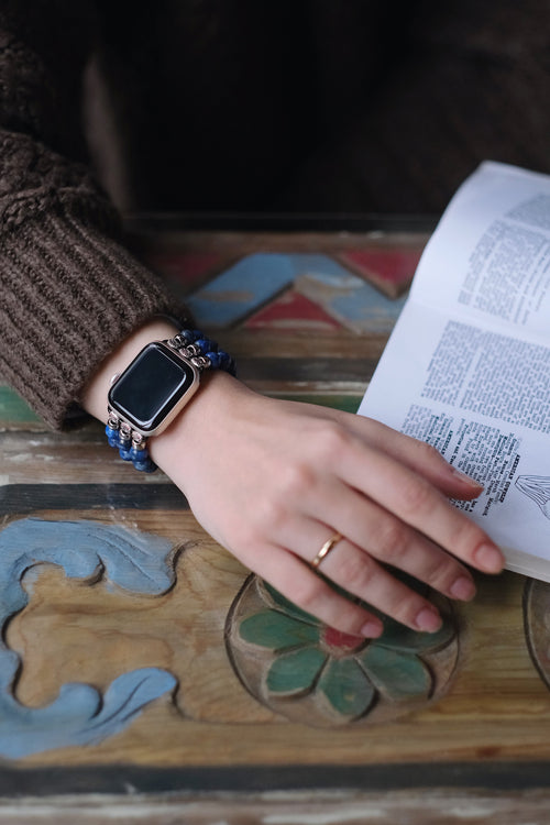 Lapis Lazuli Doğal Taş Apple Watch Saat Bandı 38 - 41 mm