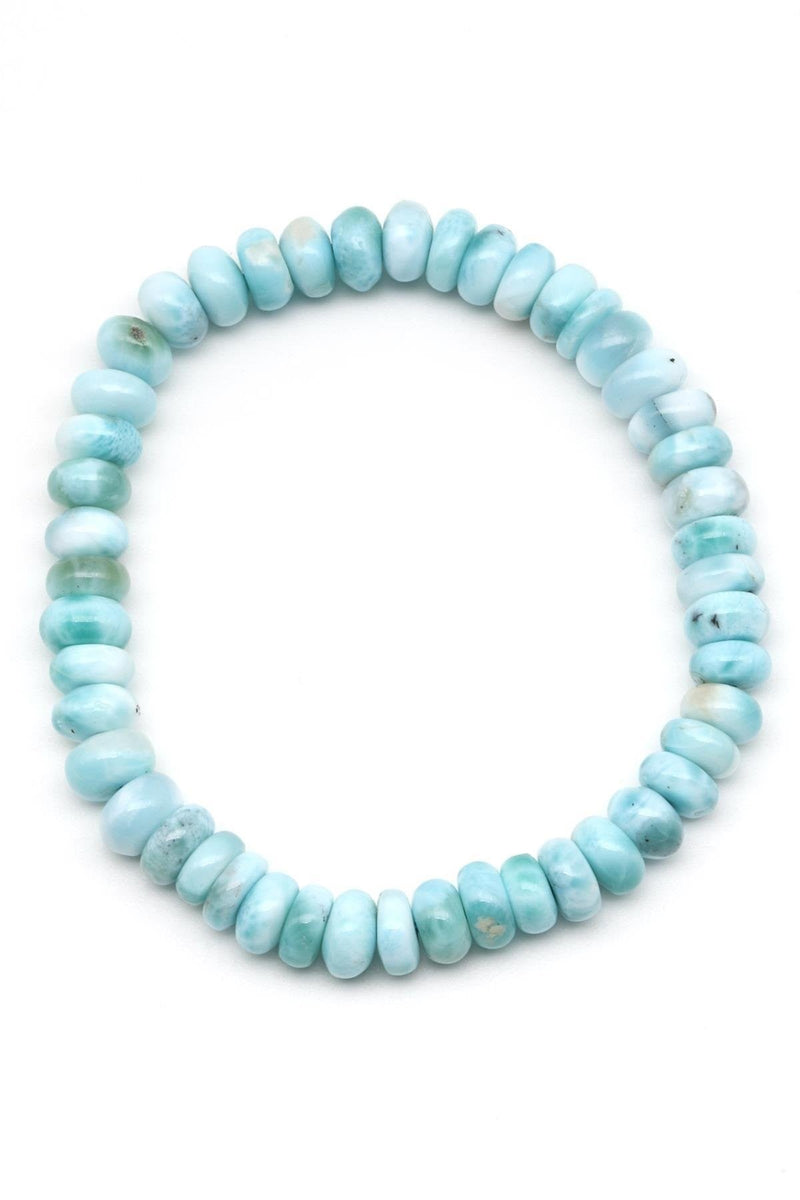 Larimar ( Opal )Doğal Taş 4 x 7 mm Rondel Kesim Bileklik - Görsel 4 - Safnaturel