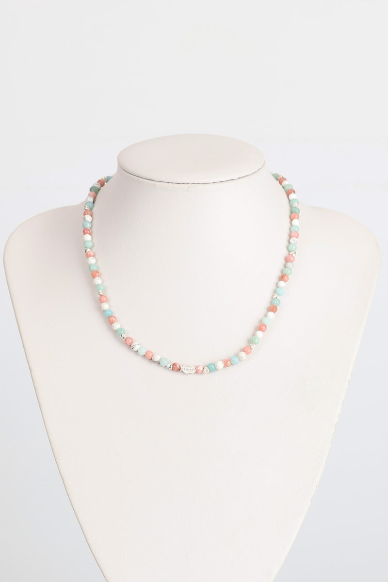 Larimar - Güneş Taşı - Havlit Doğal Taş Gümüş Aparatlı 4 mm Kolye - Görsel 3 - Safnaturel