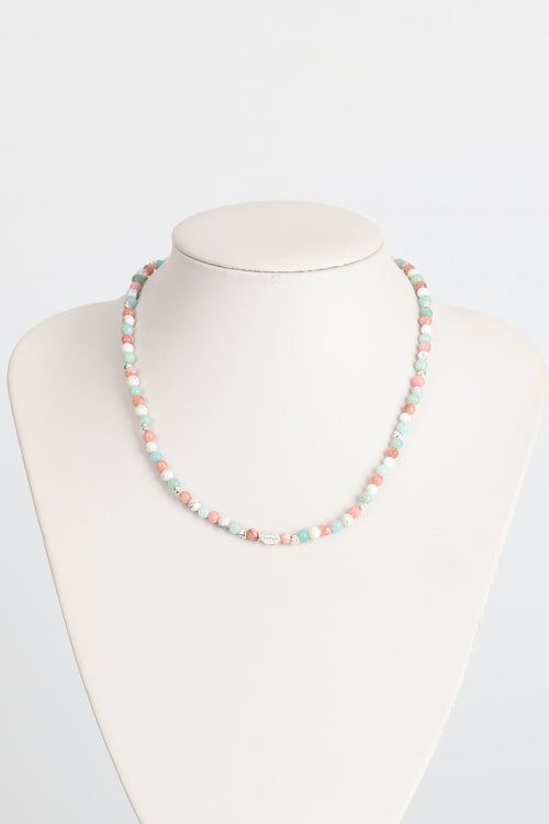 Larimar - Güneş Taşı - Havlit Doğal Taş Gümüş Aparatlı 4 mm Kolye