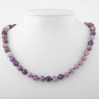 Lepidolite 8 mm Knotted Natural Stone Necklace