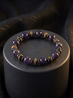 Ametist -Kaplan Gözü - Hematit Doğal Taş Bileklik 10 mm