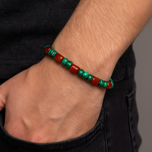 Malachite - Agate Natural Stone Men's Bracelet