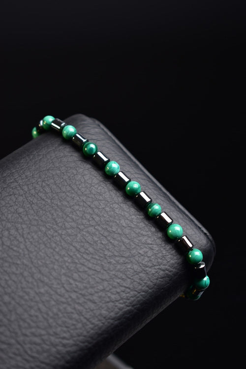 Malachite - Hematite Natural Stone Men's Bracelet