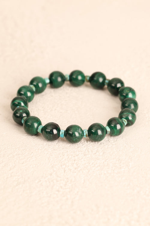 Malakit & Turkuaz Firuze (10 mm) Doğal Taş Bileklik