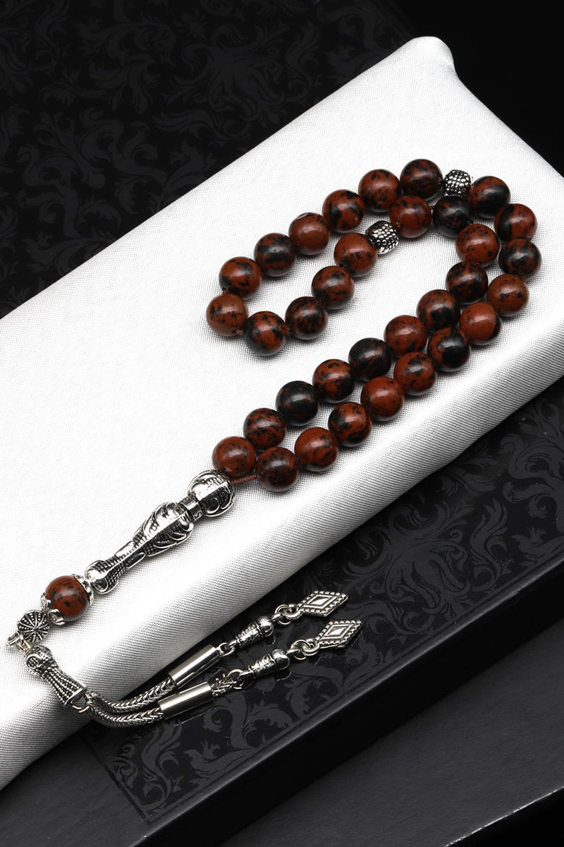 Mohogany Obsidyen Doğal Taş Tesbih 8 mm Küre Kesim - Görsel 1 - Safnaturel