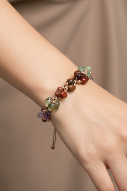 Oğlak Burcu Makrome Tasarım Doğal Taş Bileklik