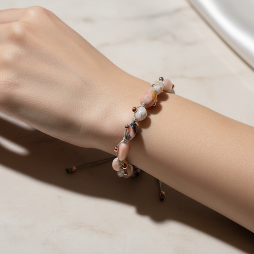 Opal Doğal Taş Makrome Bileklik