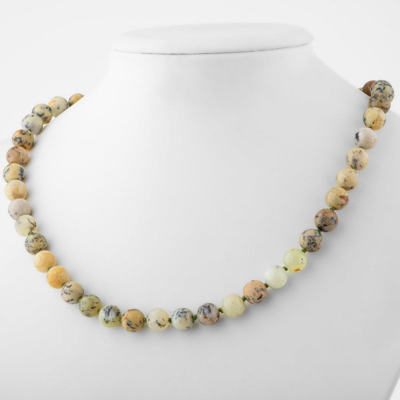 Opal Sarı 6 mm Düğümlü Doğal Taş Kolye - Görsel 3 - Safnaturel