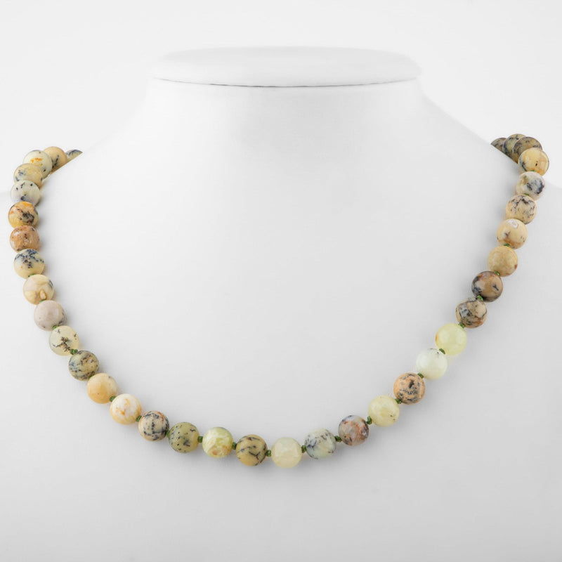 Opal Sarı 8 mm Düğümlü Doğal Taş Kolye - Görsel 4 - Safnaturel