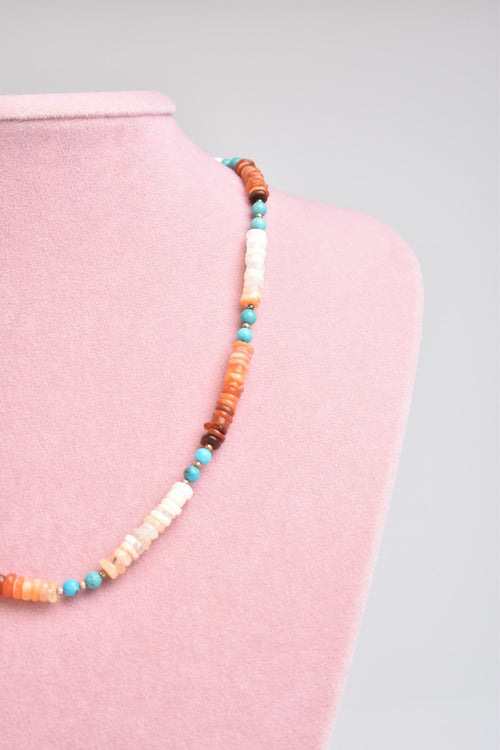 Opal - Turkuaz - Meksika Jasper Doğal Taş Kolye