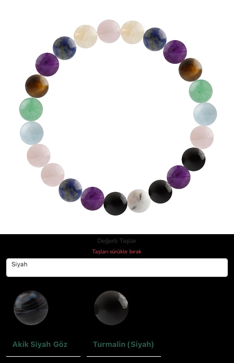 Özel Tasarım Elastik Misineli - 23 Taş