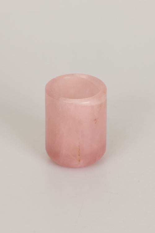 Pembe Kuvars Doğal Taş Bardak