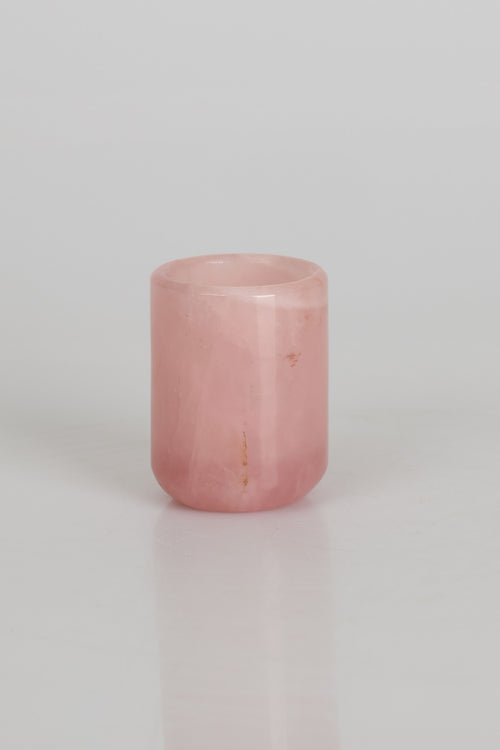 Pembe Kuvars Doğal Taş Bardak