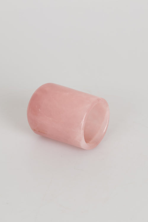 Pembe Kuvars Doğal Taş Bardak