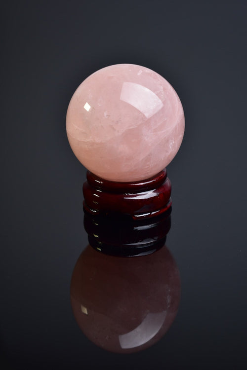 Rose Quartz Natural Stone Stand Sphere