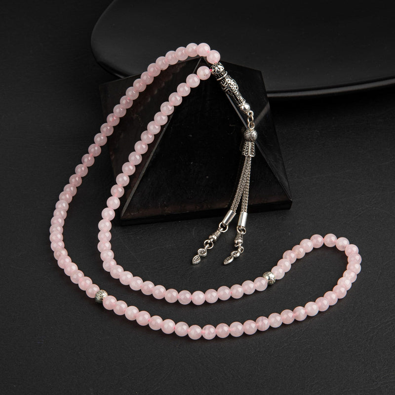 Pembe Kuvars (Gül Kuvars) Doğal Taş Tesbih 99luk – 6mm - Görsel 1 - Safnaturel