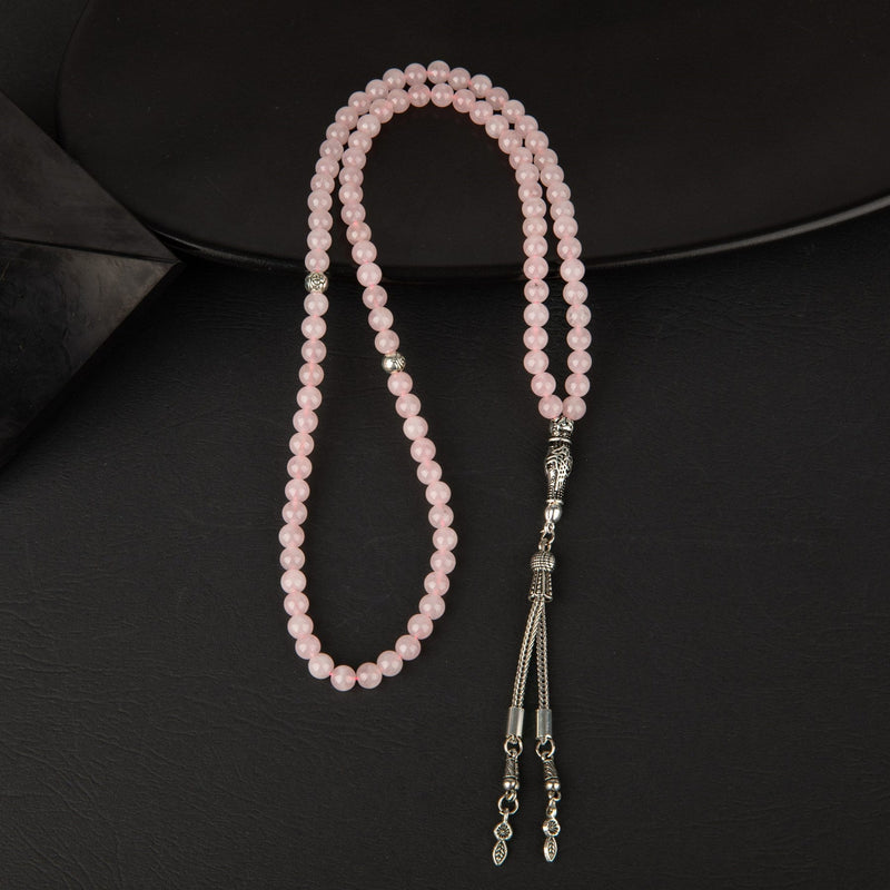 Pembe Kuvars (Gül Kuvars) Doğal Taş Tesbih 99luk – 6mm - Görsel 2 - Safnaturel